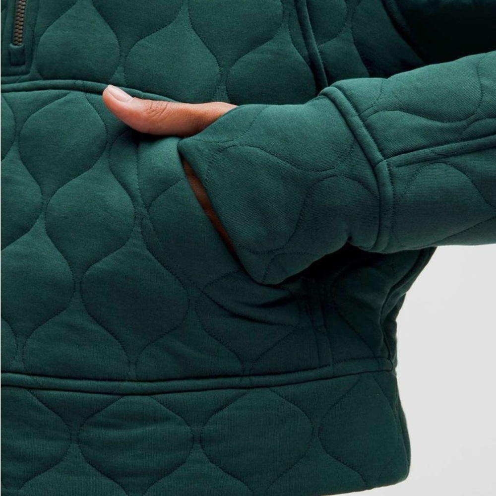 Lululemon Oversized Quilted Half Zip NWT SOLD OUT Storm Teal - Picture 2 of 7